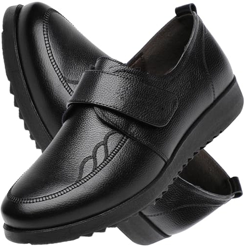 AEHO Scarpe Ortopediche Donna Ginnastica a Strappo scarpa per Piedi Gonfi e Valgo, piede Larghi e Grassi, Nero, 40/250mm