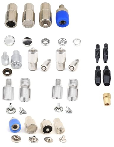 Hand Press Machine Set and Essential Dies for Snap Buttons, Grommet Eyelets, Rivets, Popper Fasteners Setting and Hole Punchers (Mix Color Just Die Set)
