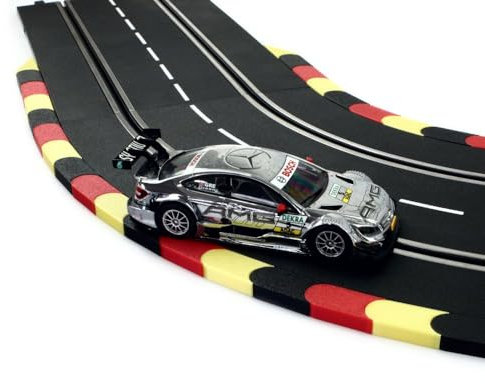 Overdrive-Racing Curbs für Carrera 124 132 EVO '3 Meter Schwarz-Rot-Gelb' Randstreifen Randsteine Slotcar Bordstein Kurven Gerade