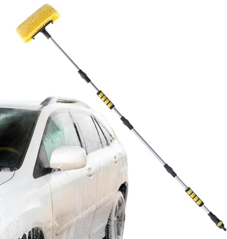 Paodduk Brosse de Lavage télescopique, Brosse Nettoyage Voiture Exterieur, Balai Brosse de Lavage télescopique pour Camping Car, Brosse Lavage Voiture telescopique