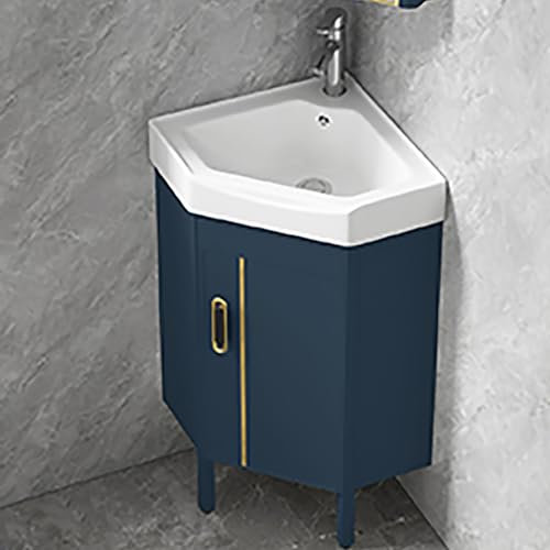 DMMFTERL Eckwaschbecken fürs Badezimmer, bodenmontierter Badezimmerwaschtisch, Badezimmerwaschtisch mit Waschbecken, Badezimmerwaschtisch-Kombination, Badezimmerwaschtischschrank (Farbe: B