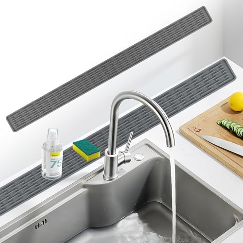 Tapis de Cuisine 70*5*0.5cm égouttoir à Vaisselle Tapis égouttoir étroits Coussins de Séchage en Silicone Antidérapant Tapis de Drainage,pour Vaisselle Bouteilles Tasses Planches à Découper éponge