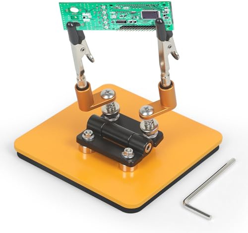 NOEVSBIG Magnetic Helping Hands Soldering Station with A 3.9 x 3.9 Inch Stable Base, 2 Flexible Arms– 360° Rotatable Adjustable Versatile Helping Hands Tool for DIY, Electronics Repair, and Soldering