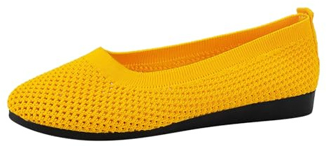 Bailarinas Mujer Zapatos de Bailarina Zapatos de Verano Planos Zapatos Descalzos Elegantes para Mujeres y Niñas Cómodas Alpargatas Deportivas Dirndl Descalzo Verano Moda Casual, 01 amarillo., 37 EU