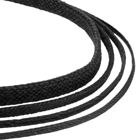 AURORIS 10 Meter Baumwollband flach 10x3mm Farbe: schwarz