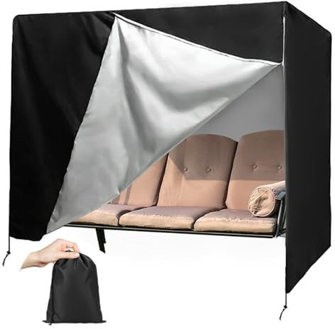 Für Hollywoodschaukel Abdeckung,Abdeckung Für Hollywoodschaukel,Schutzhülle Hollywoodschaukel 3-4 Sitzer Wasserdicht,(220x145x170CM),420D Oxford Gewebe,Sonnenschutzschicht Innen,Für Outdoor-Schaukeln