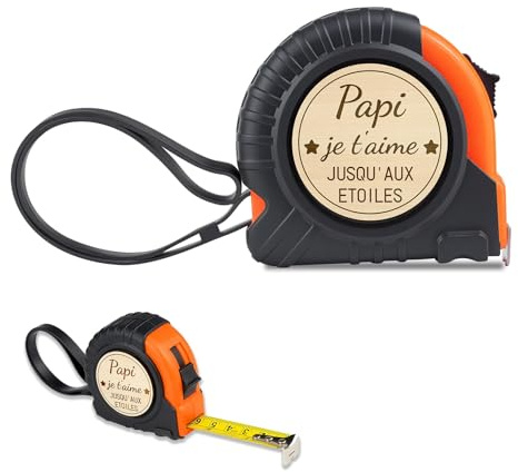 HEMENTEC Cadeaux de Pâques pour Hommes, Mètre Ruban en Bois Papi, Cadeau Grand-Père Original, Mètres à rubanRétractable 3 Mètres, Idée Cadeau Anniversaire Papy Cadeaux Fête des Grand-Père pour Papy