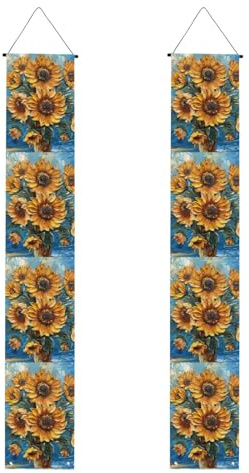 Ölgemälde, Sonnenblumen-Druck, Veranda-Banner, Outdoor-Banner, Thanksgiving-Dekorationen, für alle Feiern