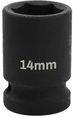 Uxney Douille à Choc 1/2 14mm Hexagonale 6 Points, en Acier Chrome-Molybdène, pour Clé à Choc - Usage Intensif Garage, Industrie