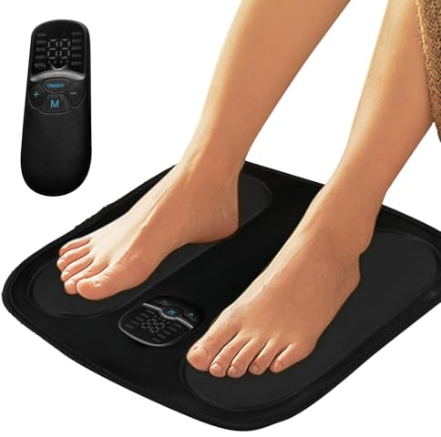 Massaggiatore Elettrico per Piedi Dispositivo con 30 Intensità | 10 Modalità Senza Fili Massaggiatore Completo Per Piedi Per Uomini Donne Anziani a Casa e in Viaggio per Affaticamento e