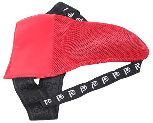 BESPORTBLE Protezione Inguinale Ventilata in Rete Rossa Coppa di Protezione Uomo da Combattimento Mma e Arti Marziali Attrezzatura Sportiva per Allenamento Kickboxing e Taekwondo