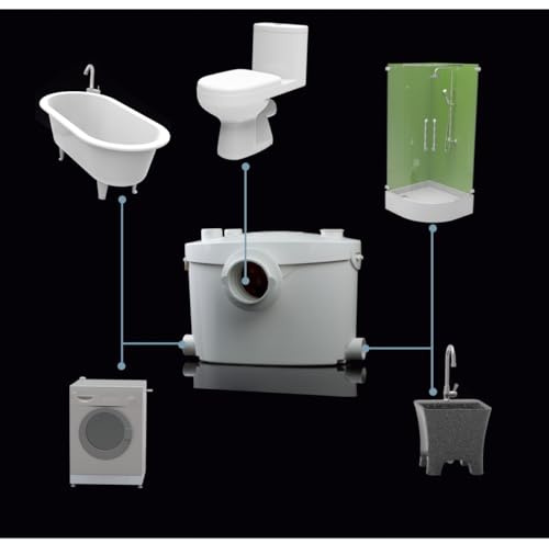 Broyeur wc adaptable silencieux 550 watts, Broyeur sanitaire BSF-550-UP salle de bain WC, Trappe de maintenance rapide, marque Française BSF