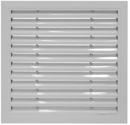 Nexarelle Aluminum Air Vent Grille, 300x300mm (Duct Opening) Exhaust Vent Cover Louvered Vent Grill for Wall Door Ceiling Cabinet Wardrobe Radiator Heating System, Gray