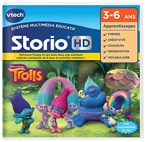 VTech- Jeu HD Storio Trolls, 271005, Multi-Couleur - Version FR