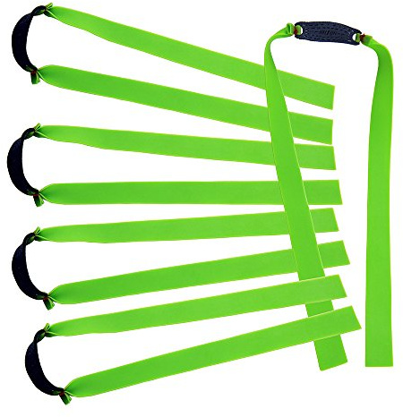 Mangobuy 10 Pcs Flat Elastic Tapered Rubber Band for Wooden Slingshot Catapult (Green)