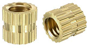 sourcing map 100 Stück Gewindeeinsatz RändelschraubenEinschraubmuttern M4 x 5mm(L) x 5mm(OD) Messing