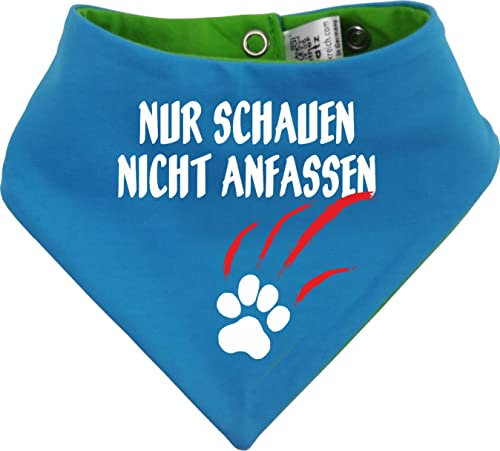 Hunde Wende- Halstuch Multicolor (Fb: Lime-Atoll) (Gr.5 - HU 52-60 cm) Nur schauen Nicht anfassen