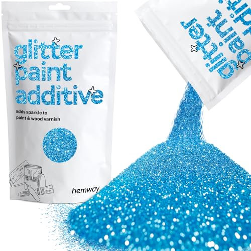Ocean Blue Glitter Paint Additive 100g for Adding Sparkle to Paints & Varnish | Paint Walls Sparkly Add to Emulsion, Acrylic or Lacquer Indoor | Hemway