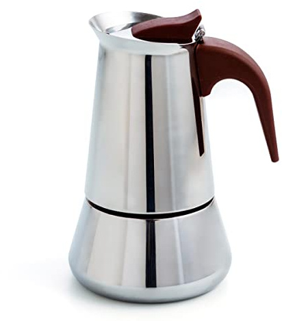 Quid Cafetera Inox Milan de Acero Inox 9 tazas | Acero, Acero Inox, acabado brillo, 9 tazas