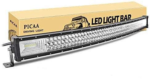 PICAA LED Arbeitsscheinwerfer 42 Zoll 104CM 540W Gewölbt Lichtbalken 12V 24V Drei Reihen Zusatzscheinwerfer Bar Arbeit Licht für SUV Offroad ATV UTV Traktor 4x4 Auto