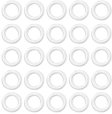 ECSiNG 100 Stück Raffrollo Vorhangringe Gardinenkreis 13mm transparenter Kunststoff O-förmige Ringe Ersatzteile