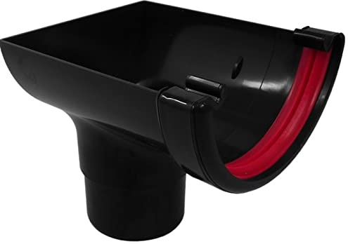 Freeflow FRR606BL Black 112mm Half Round Gutter Stop End Outlet