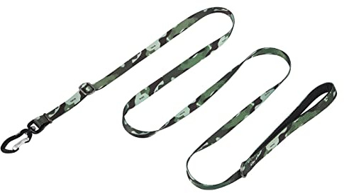 Hyhug Pets Verstellbare lange Hundeleine, weiches und farbechtes Gurtband für Welpen, professionelles Training und den täglichen Gebrauch, 1,8 m (Größe S, Camouflage-Grün)