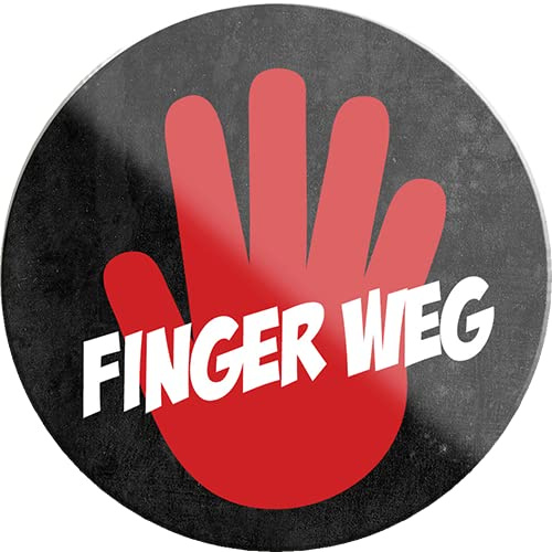 schilderkreis24 – Lustiger Spruch “Finger Weg“ Magnet Deko Kühlschrankmagnet Humor witzige Geschenkidee Geburtstag Weihnachten 8x8 cm