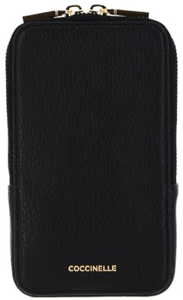 Coccinelle Leder Handytasche Flor Hi-Tech Phone Bag Noir schwarz