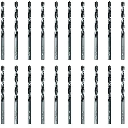 SALI 20 Stück Holzbohrer-Set 5mm Karbonstahl Holzbohrer-Set für Hartholz, Sperrholz, Kunststoff runde Löcher in allen Arten von Holz, perfekt für DIY-Holzbearbeitung, Schnitzen, Gravieren und Bohren