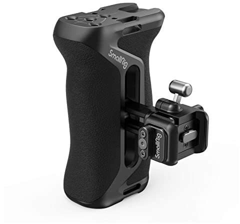 SMALLRIG NATO Side Handle Snap On Seitengriff Schnellverschluss-Design, nach Oben/unten verstellbar, ergonomischer Handgriff für Kamerakäfige, integriertes 1/4-20 Gewindeloch Cold Shoe – 4017