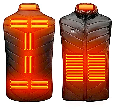 Heated Gilet Womens, Body Warmer For Men Workwear, Heated Vest Jacket, Electric Heating Coats Usb Unisex Warming Clothing Scruffs Cycling Ski Golf Camping Hunting Lightweight 9 Area Heated Waistcoat