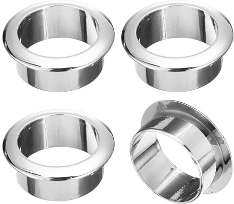 QUARKZMAN 4 Stück Kabellochabdeckung, 35 mm (1-3/8 Zoll) ABS-Büro-Schreibtisch-Kabel-Draht-Kabeltülle, Kabel-Organizer für Büro-Desktop-Draht, Silber