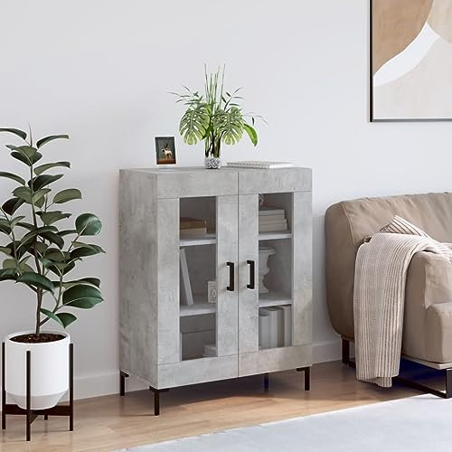 AUVYI Sideboard Betongrau 69,5x34x90 cm Holzwerkstoff Kleiderschränke Apothekerschrank Küche Aufbewahrungsschrank Fernsehtisch Flurschrank Badschrank Waschmaschinenschrank