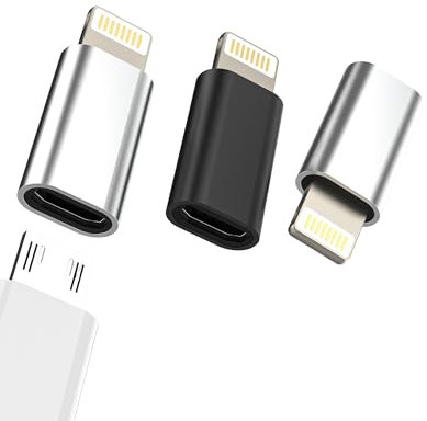 Adattatore da Lightning a Micro USB (3 Pack) per Apple per iPhone 14 13 per iPad Micro USB Femmina Cavo a Lightning Maschio Spinotto Cavi Jack Spinotto Convertitore mc-to-L