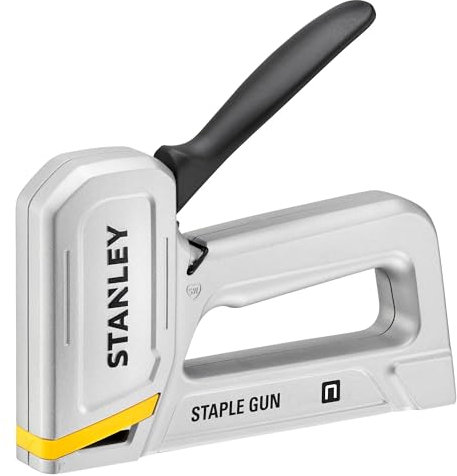 STANLEY Aluminium-Tacker (Aluminium-Gehäuse, mit Anti-Verklemm-Mechanismus & Sichtfenster, passen für STANLEY Heftklammern Typ G 6mm - 14 mm) STHT70150-0