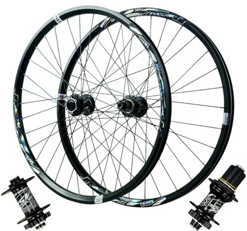 GEIRONV Steckachsen Mountainbike Räder, 26/27,5/29 Zoll Scheibenbremse Aluminiumlegierung Vorne 2 Und Hinten 4 Lager 32H-Schnellspannrad 12S-Kassette(15 * 100/12 * 142mm,26inch)