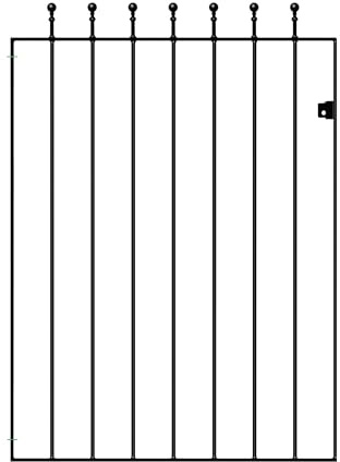 Manor Ball Top Metal Garden Gate Galvanised Wrought Iron Pedestrian Swing Gates (914mm Gap X 1220mm High MAZP06/3)