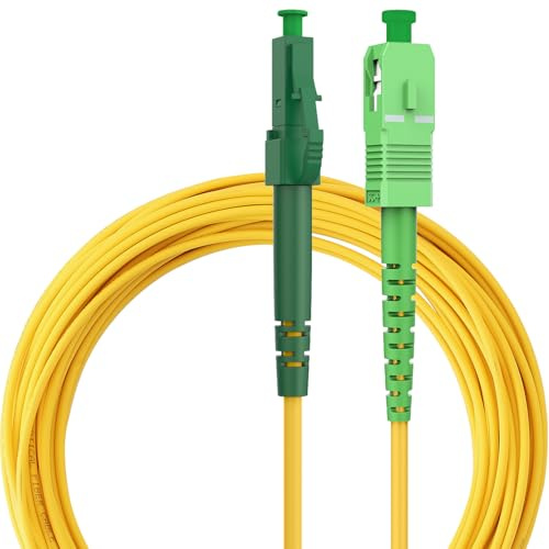 LovYiu Cavo in fibra ottica 3M LC APC a SC APC, cavo patch in fibra ottica monomodale simplex 9/125μm FTTH cavo in fibra ottica LSZH, giallo, 3 metro