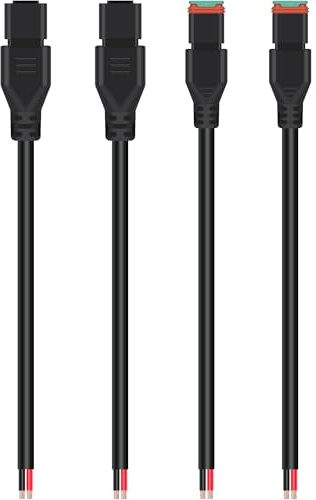 SUFEMOTEC Set di 2 connettori splitter DT per cablaggio tedesco, a 2 pin, impermeabile, cavo di prolunga per Dual LED Pods, striscia luminosa a LED, faro supplementare