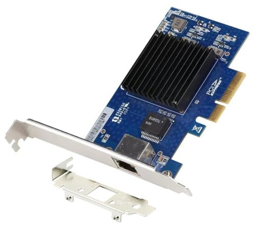 Junterone Carte Réseau PCI-E PCI-E X4 Adaptateur de Carte Réseau Serveur Gigabit 10G à Port AQC107 Ethernet NIC pour Ordinateur de Bureau
