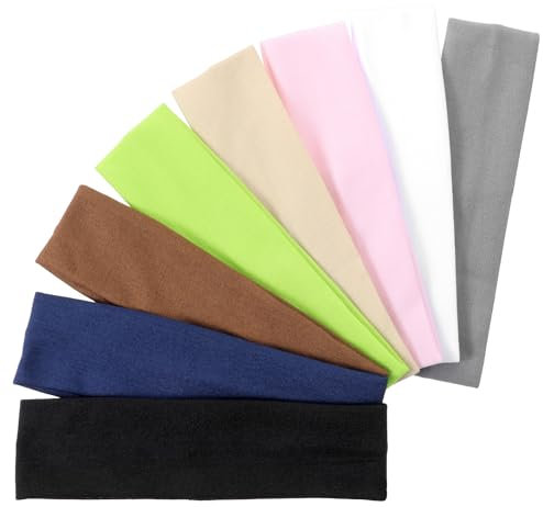 HJZHII 8 Stück Haarband Damen,Haarbänder für Damen,Elastische Haarbänder Stirnband Breite Stirnbänder Boho Weiche für Sport Yoga Laufen Mode Haarschmuck