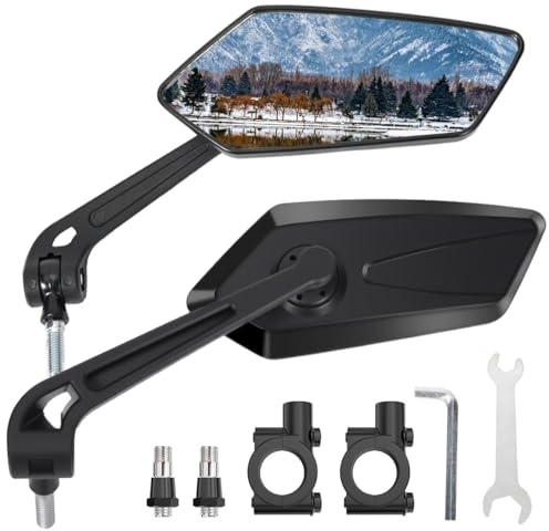 Pair Of Bike Mirrors, Bike Mirrors For Handlebars, 360-Degree Rotating Rear View Glass Lens, Safe Riding Mirrors, Scratch-Resistant Glass Lens, Universal Fitting Accessories