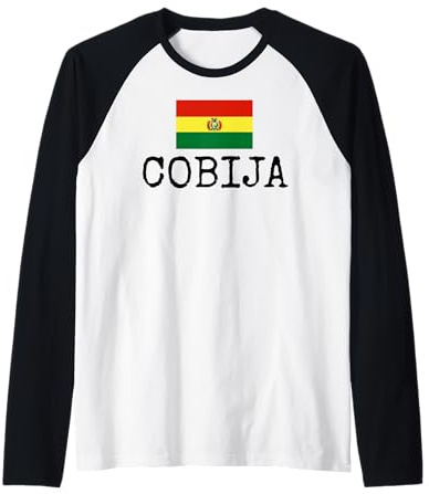Cobija Country Bolivia Viaje Familiar Boliviano Hombres Mujeres Camiseta Manga Raglan