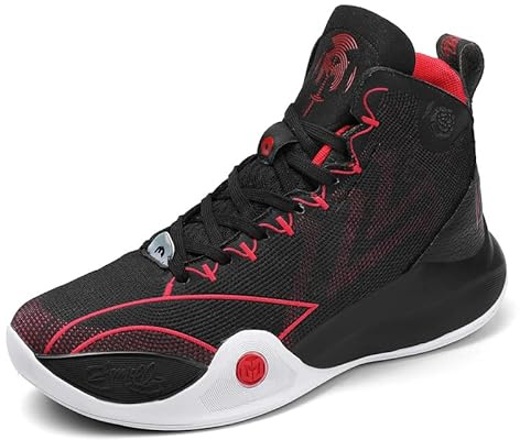 Scarpe da Basket da Uomo, Scarpe Sportive Alte Antiscivolo da Esterno, Scarpe da Allenamento ammortizzanti for Il Fitness(J-Black,42 EU)