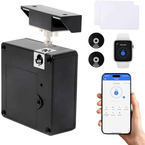 Bluetooth Electronic NFC Child Proof Cupboard Cabinet Drawer Lock,RFID Cupboardlock Support Phone or Watch App, Smart Cabinet Lock,CabinetLock Hidden Drawer Lock for Kitchen Pantry Furniture
