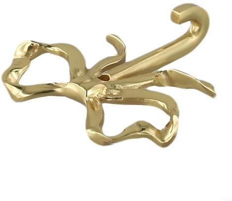 Allthingstore Chic Gold Bow Knot Wall Hooks for Home Decor Sturdy Brass Hooks for Hanging Towels, Robes, and Accessories (S 1PC)