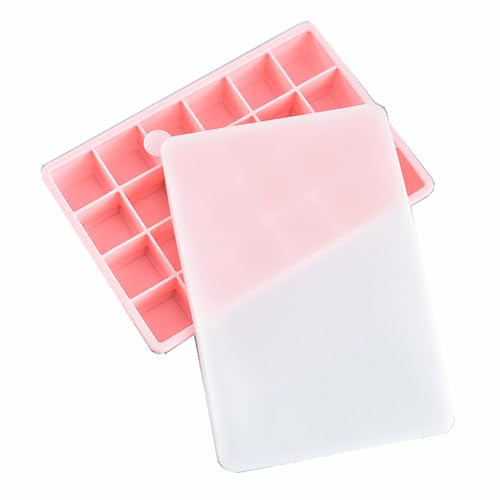 Silikon Eiswürfelformen mit Deckel - lebensmittelecht Eiswürfelschalen Produktion Eiswürfel & Kugeln für Cocktails & Getränke - Von LokoBati (Rosa)
