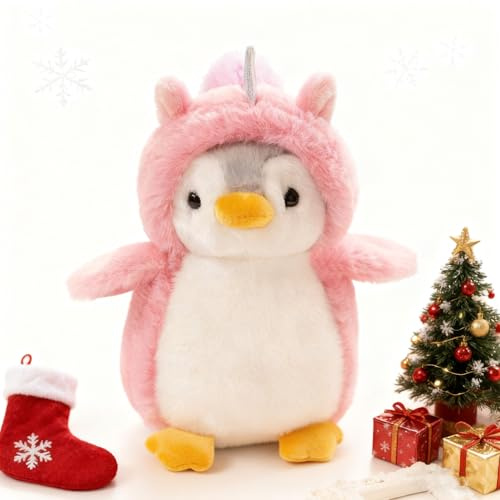 Yuragim Pinguin Kuscheltier Weihnachtsplüschtier, Pinguin Stofftier Plüschtier, Süße Pinguin Plüsch Spielzeug, Stofftier Schmusetier zum Kuscheln & Spielen, Geschenk für Weihnachten Mädchen Jungen