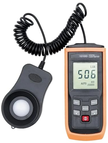 Digital light meter, Handheld Digital Light Meter LCD Fotometro Photography Luminometer Max Min 0-200000 LUX Photometer Illuminance Tester for Garden Indoor Plants, Photography